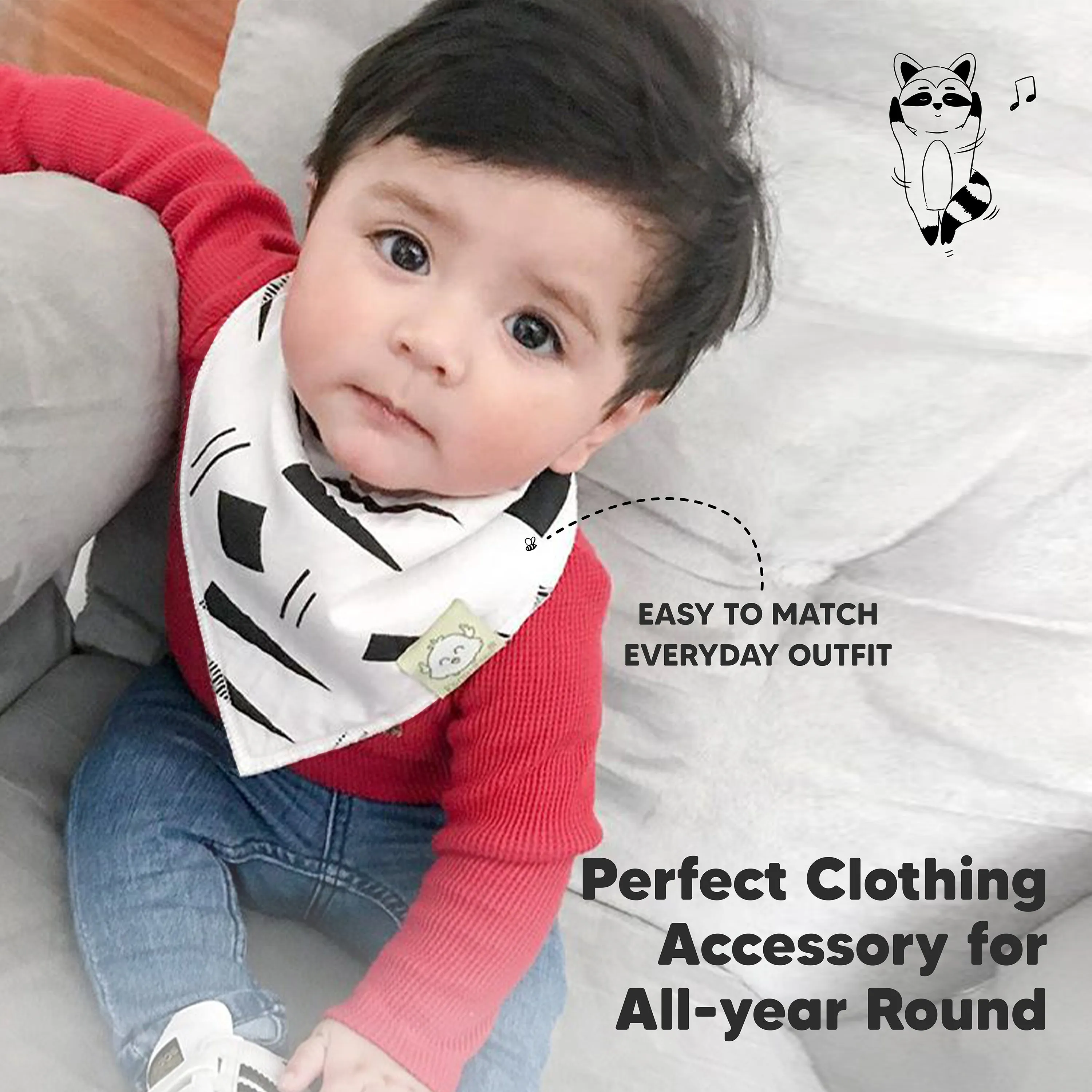 8-Pack Organic Bandana Bibs (Baby Boss)