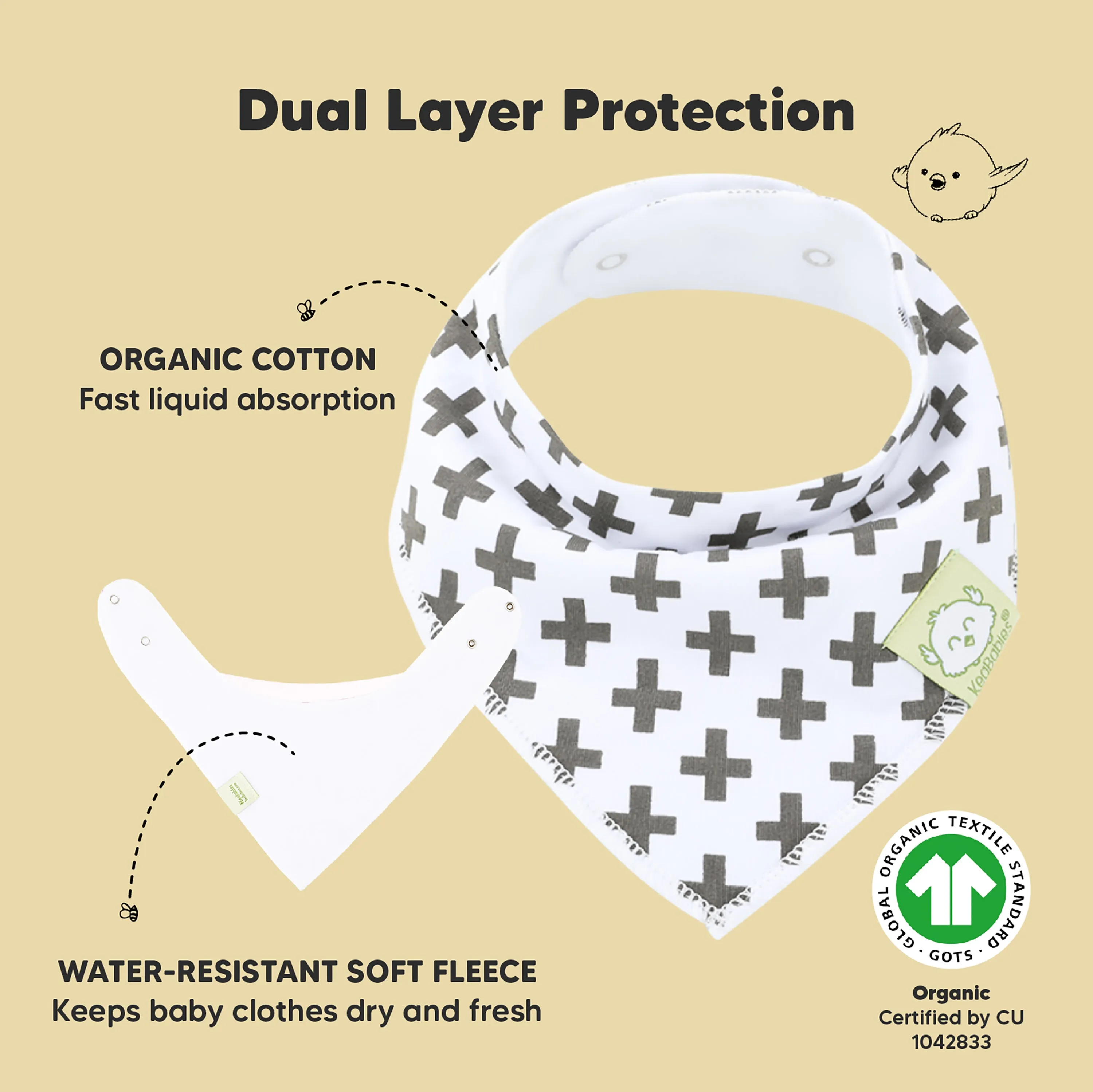 8-Pack Organic Bandana Bibs (Baby Boss)