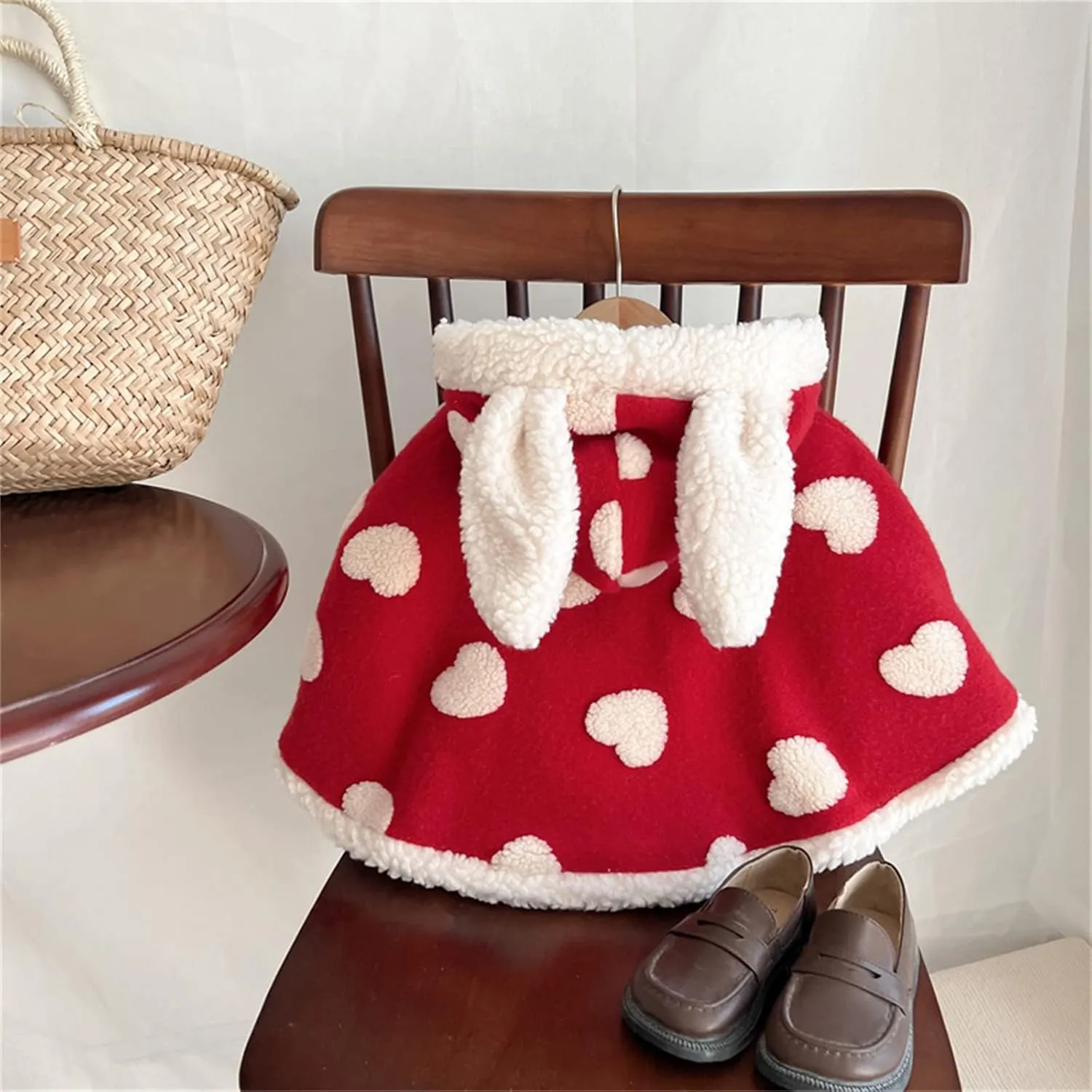 Baby Toddler Boys Girls Wool Blend Winter Hooded Outerwear Capes Poncho Coat Youth Winter Coat