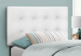 Bed - Twin Size / White Leather-Look Headboard Only