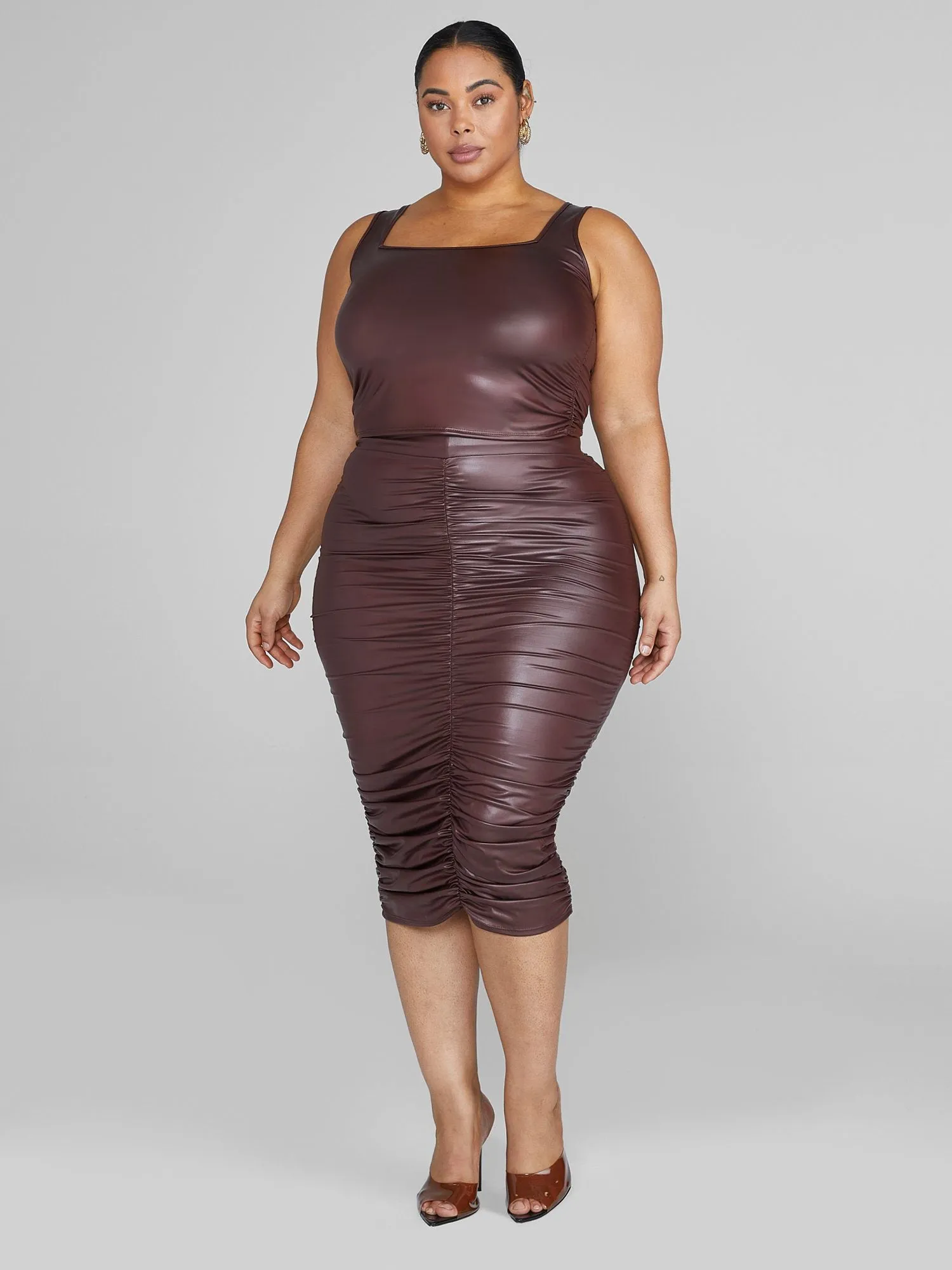 Chantel Leather Look Tank Top