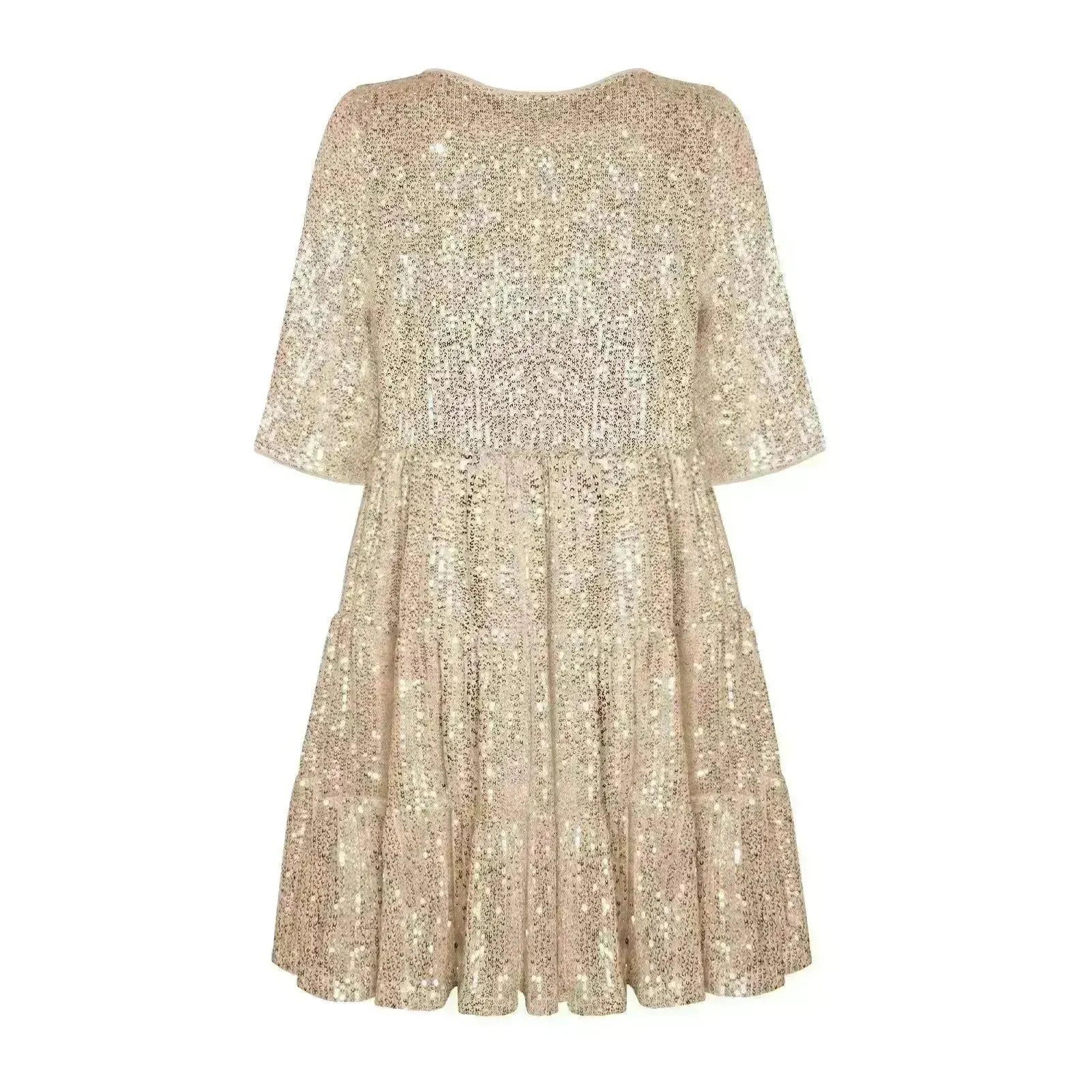 Elegant ladies Sequined Short Mini Skater Dress