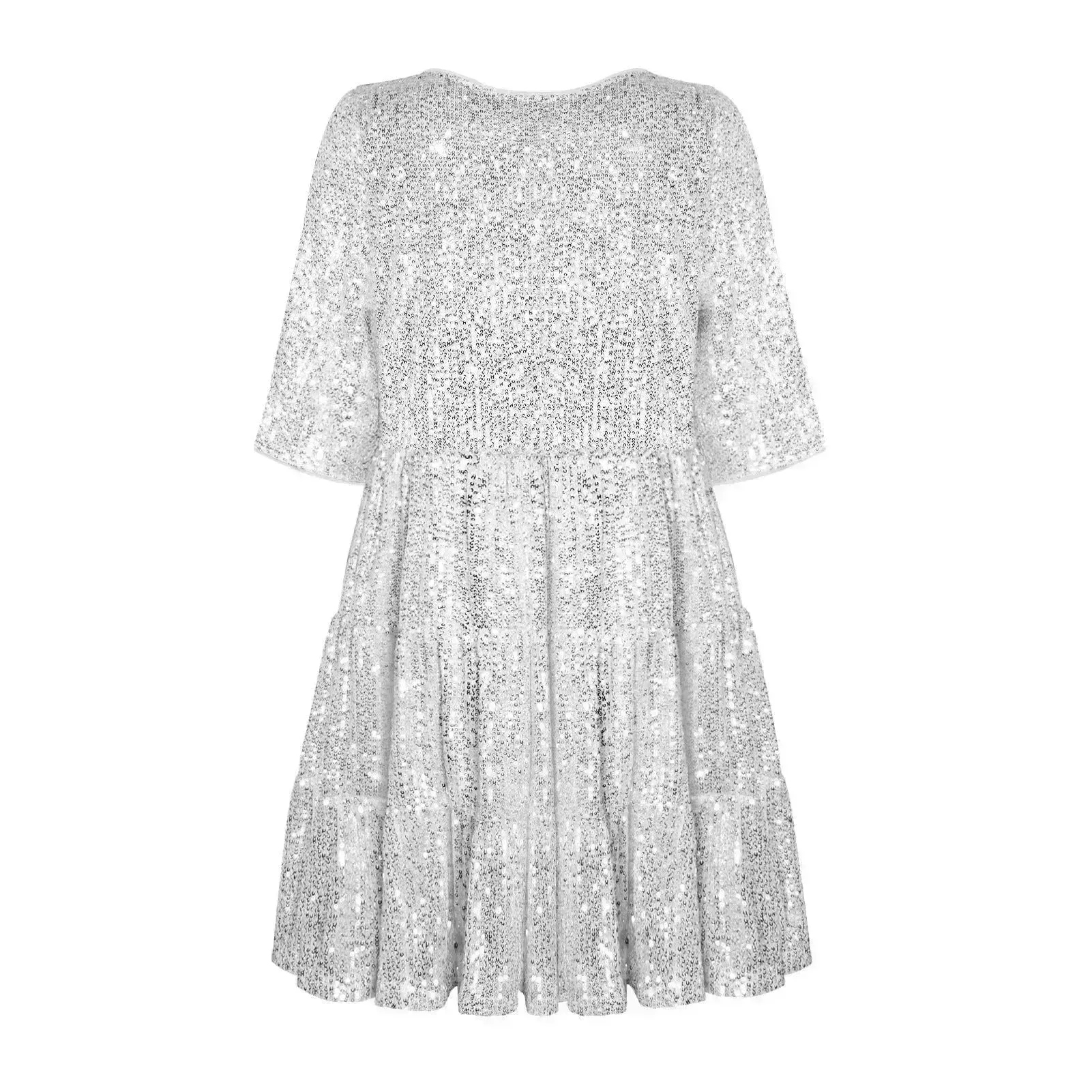 Elegant ladies Sequined Short Mini Skater Dress