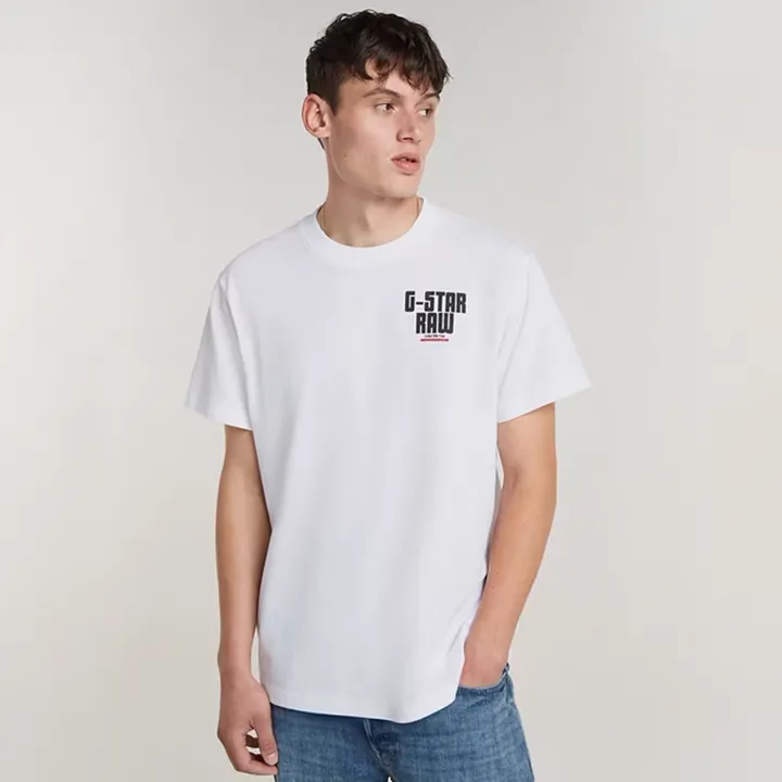 ENGINE BACK GRAPHIC LOOSE T-SHIRT (WHT) - D240690-C336-110