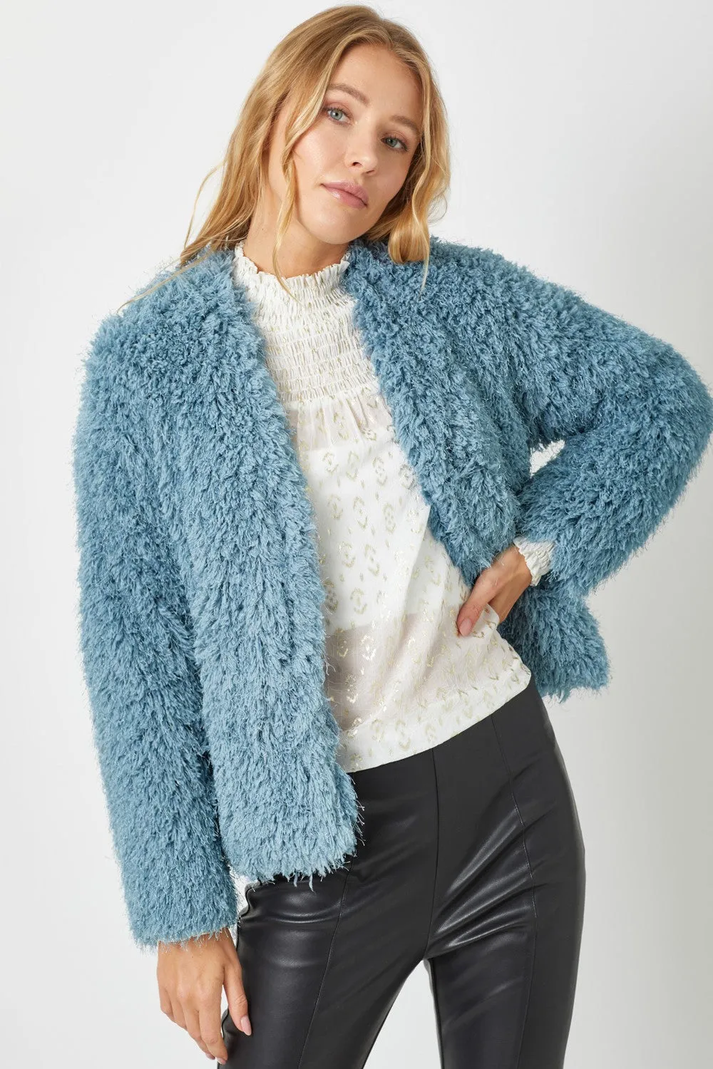 Faux Fur Open Jacket