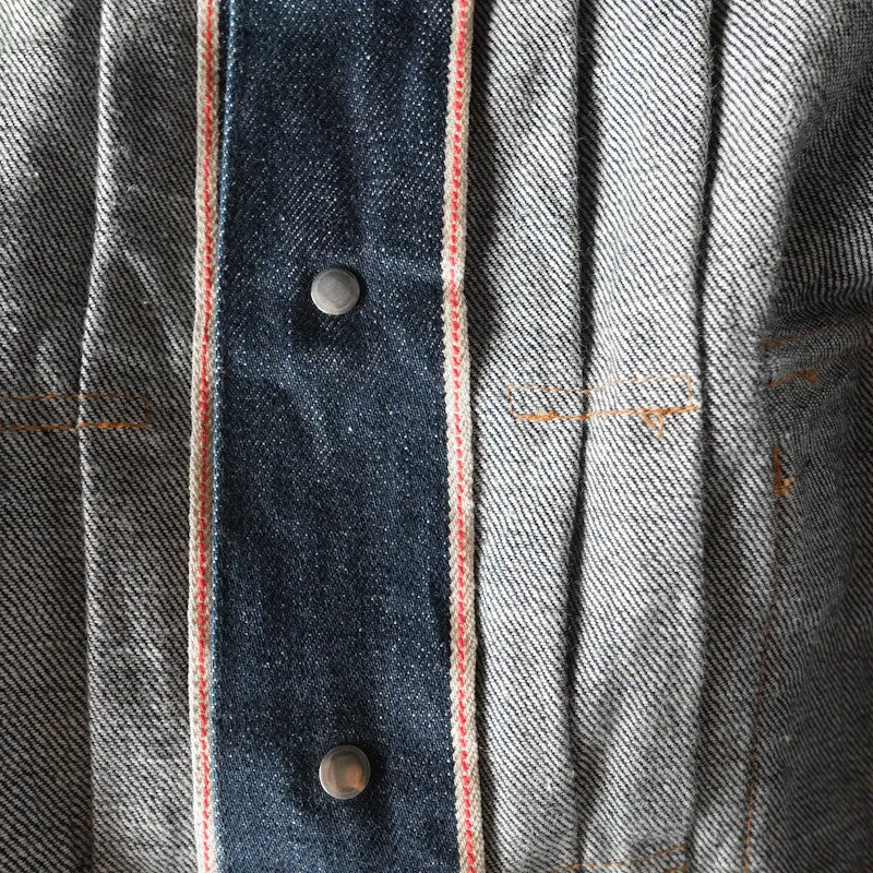 flap pocket raw denim jacket
