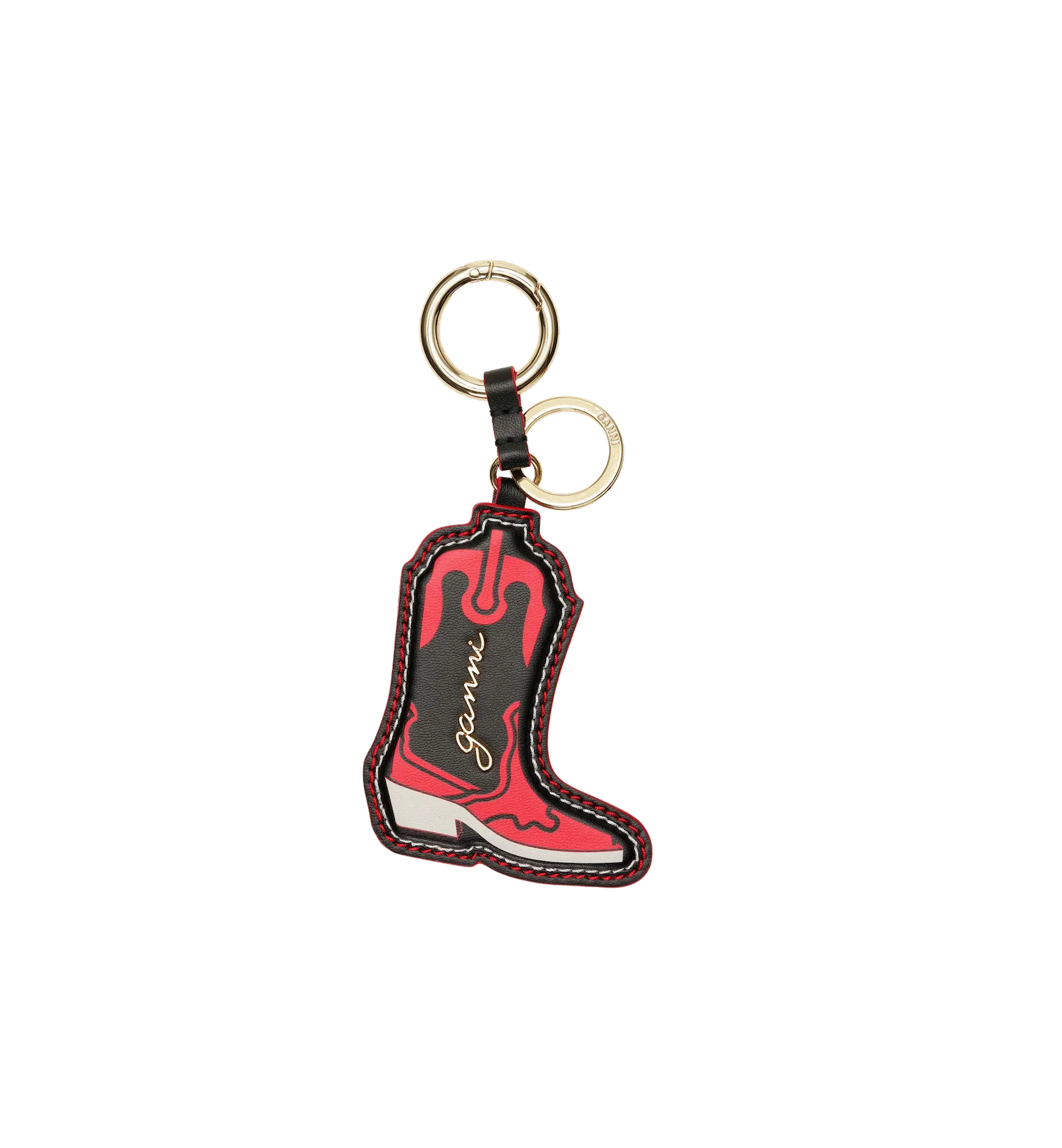 GANNI Red Western Boot Keychain