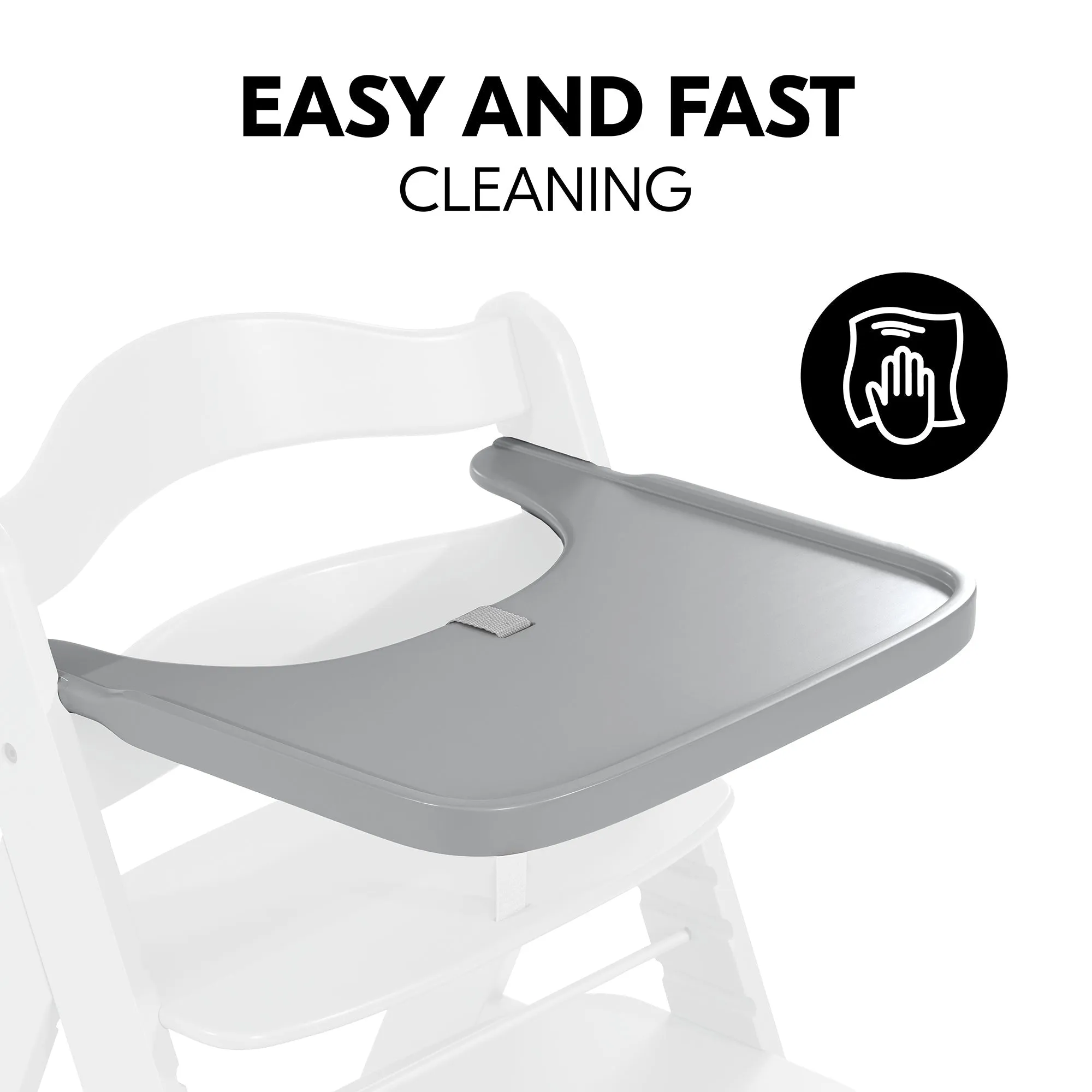Hauck Alpha Wooden Tray T&G Accessories Grey 6M to 36M