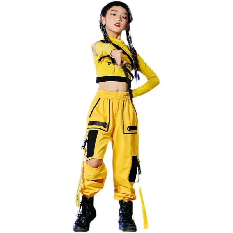 HH887 Girls Hip Hop Dance Costumes-Street Dance Wear - Stage Dance Costumes