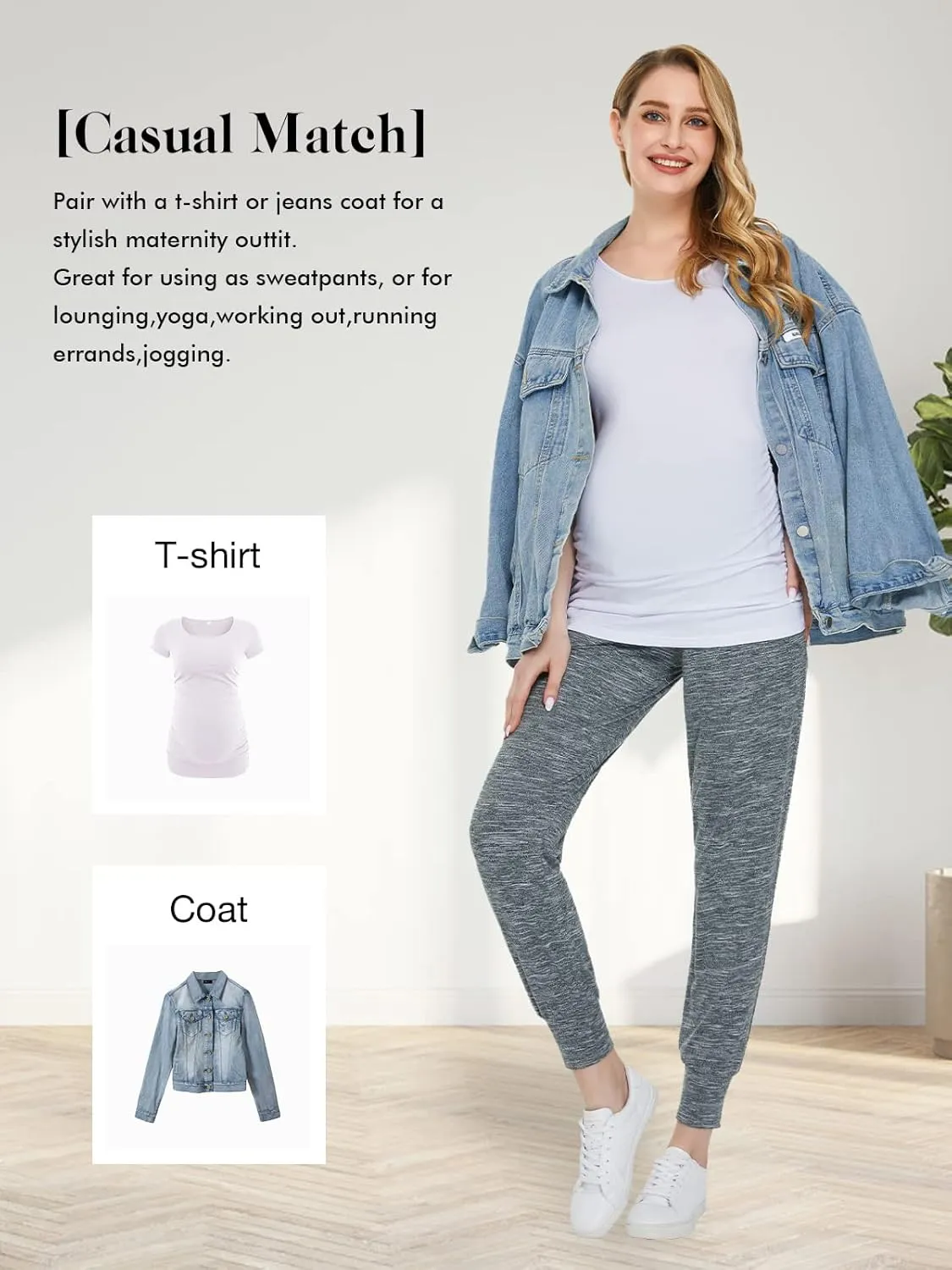 Liu & Qu Maternity Women's Casual Pants Stretchy Comfortable Lounge Pants
