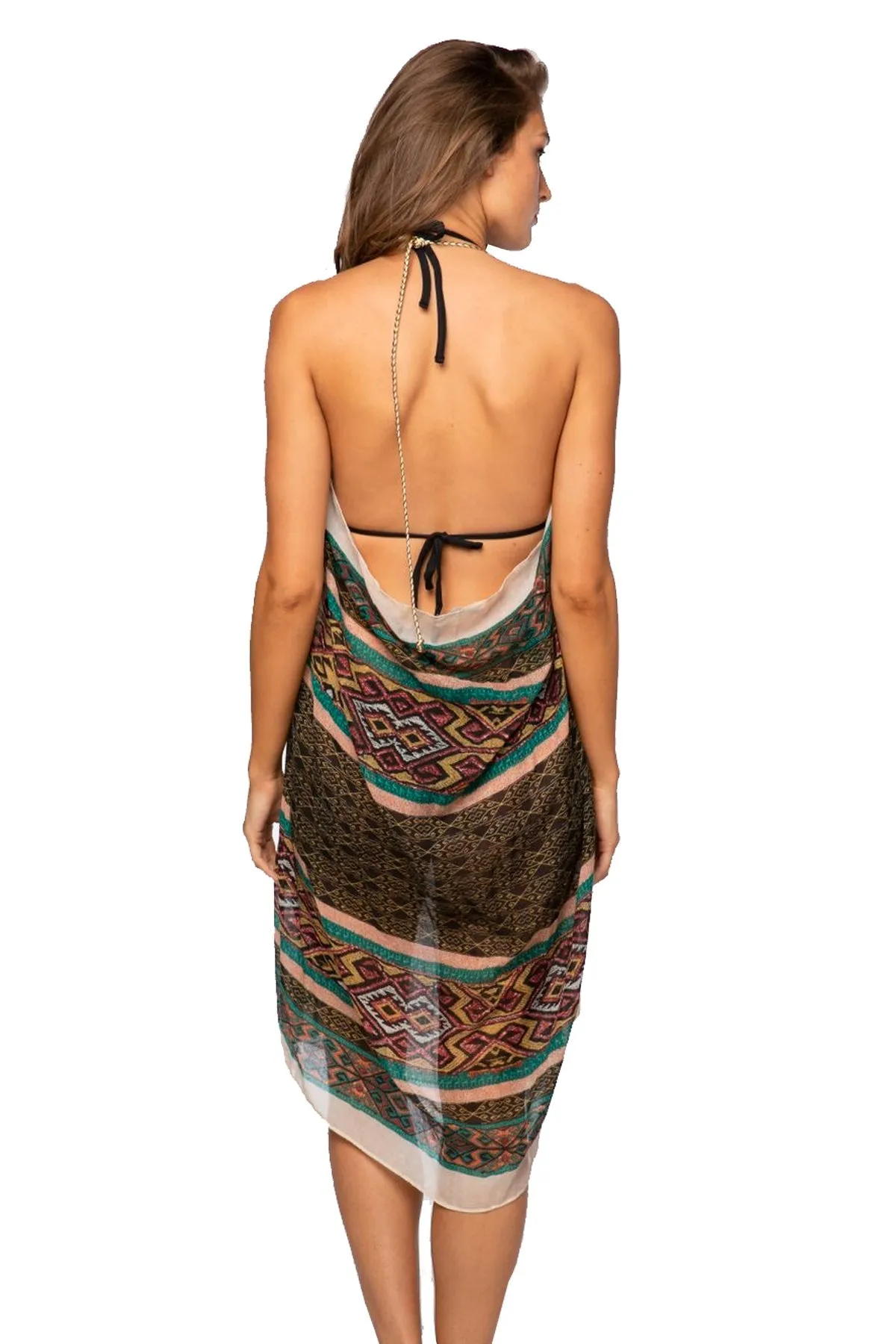 Maxi Halter Sundress Coverup  in Sunland Park Print