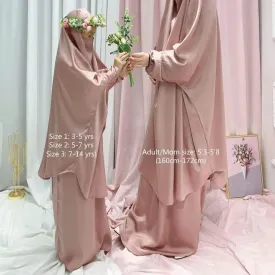 MJ008  Nida Fabric 2-Piece Set Jilbab