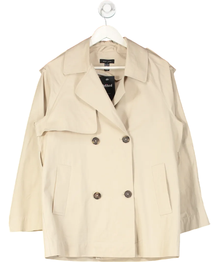 New Look Beige Cotton Short trench Coat UK 10
