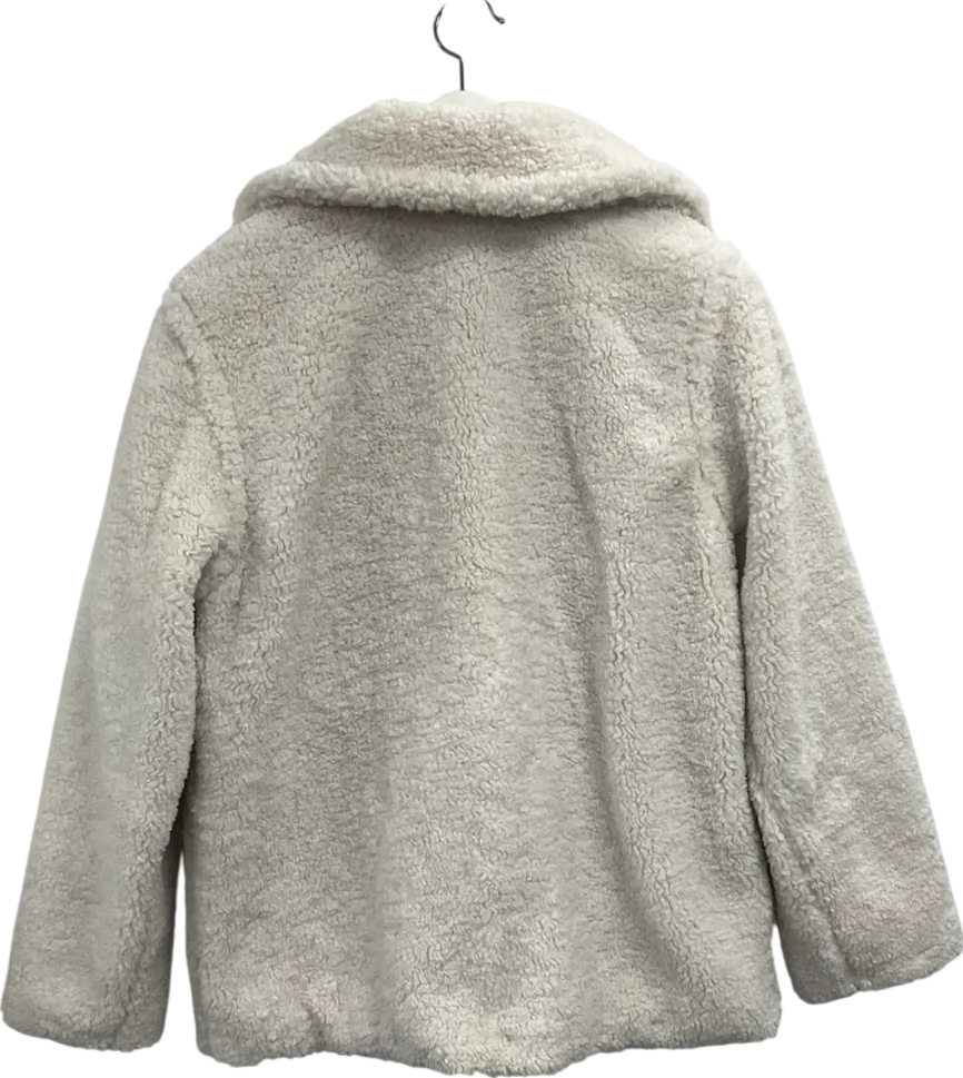 New Look Cream Short Borg Coat UK 10