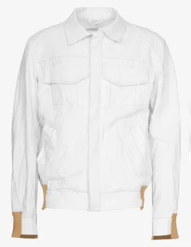 Ribbed-Cuff Denim Jacket