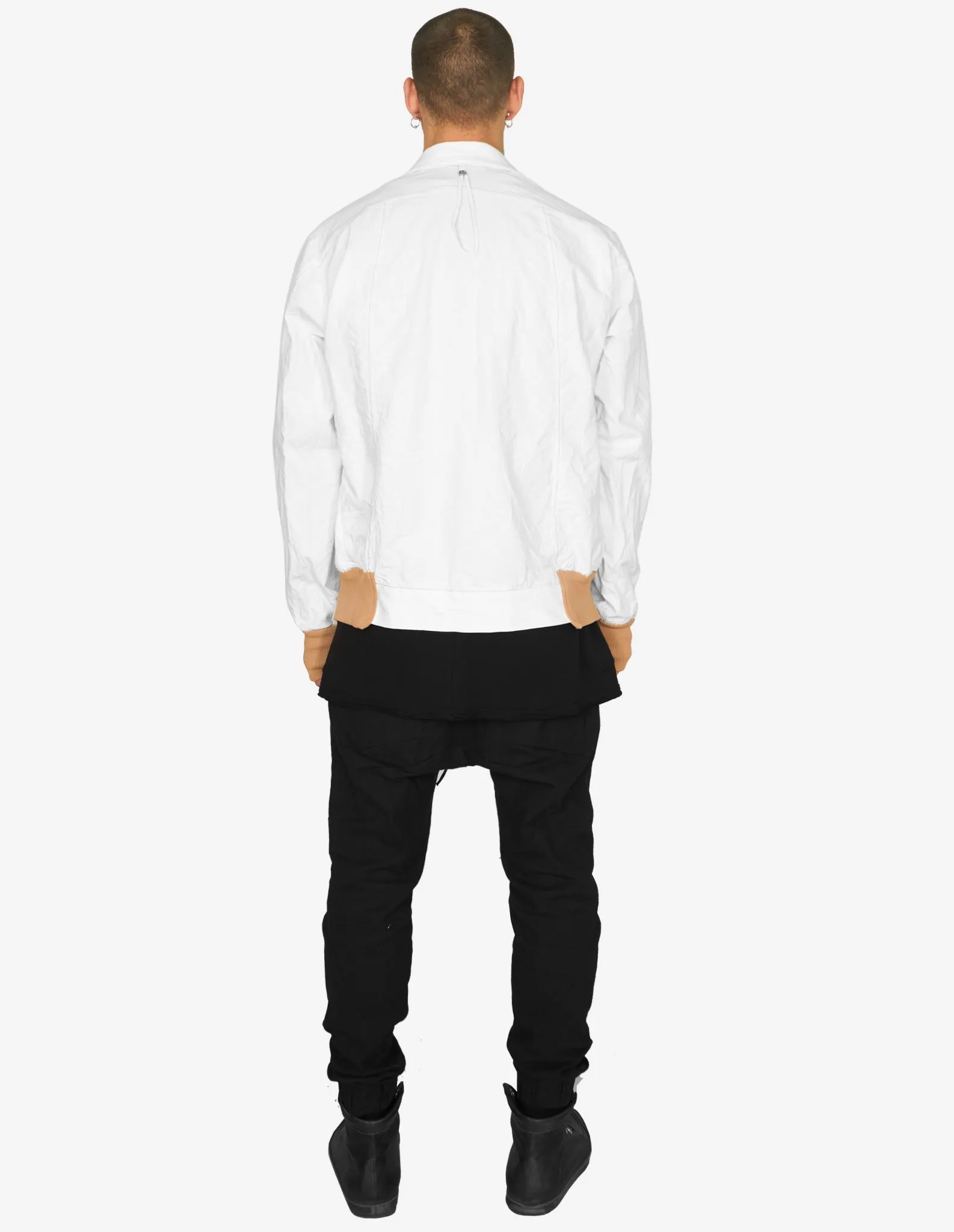 Ribbed-Cuff Denim Jacket