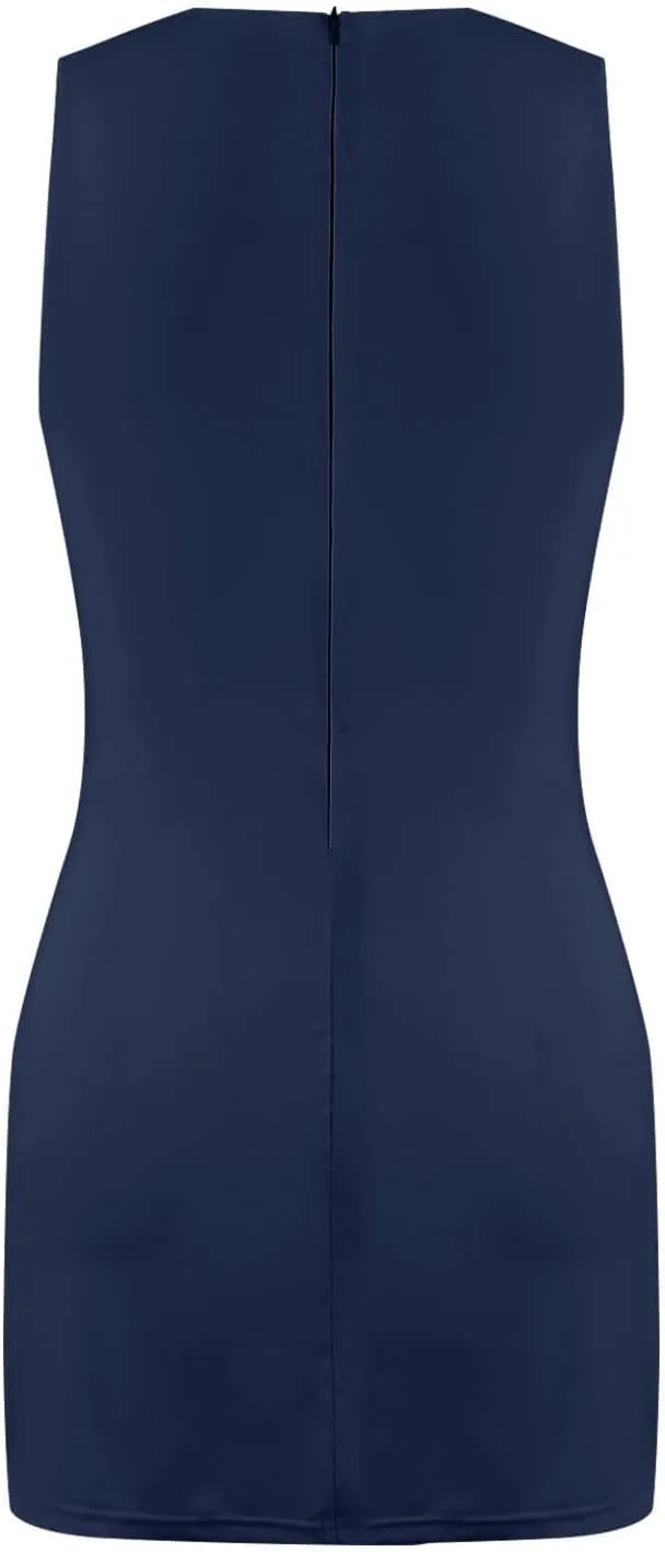 Skort Dress for Women Sleeveless Bodycon Side Slit Mini Tennis Dress with Shorts Cute Summer Active Comfy Shift Dresses
