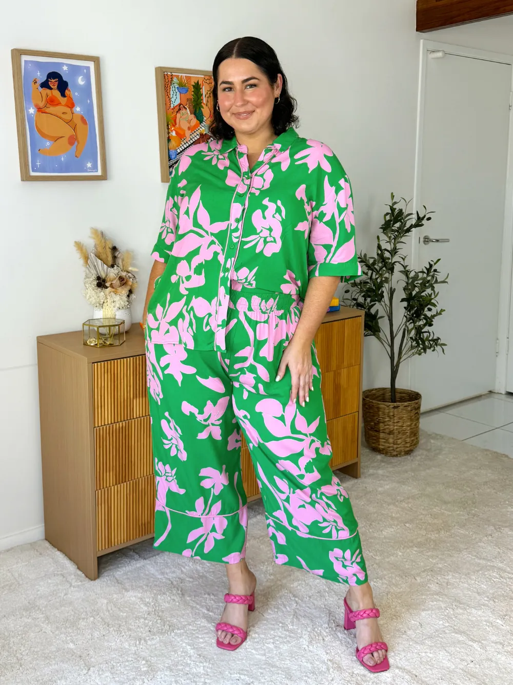 Spring Wide Leg Pant - Emerald
