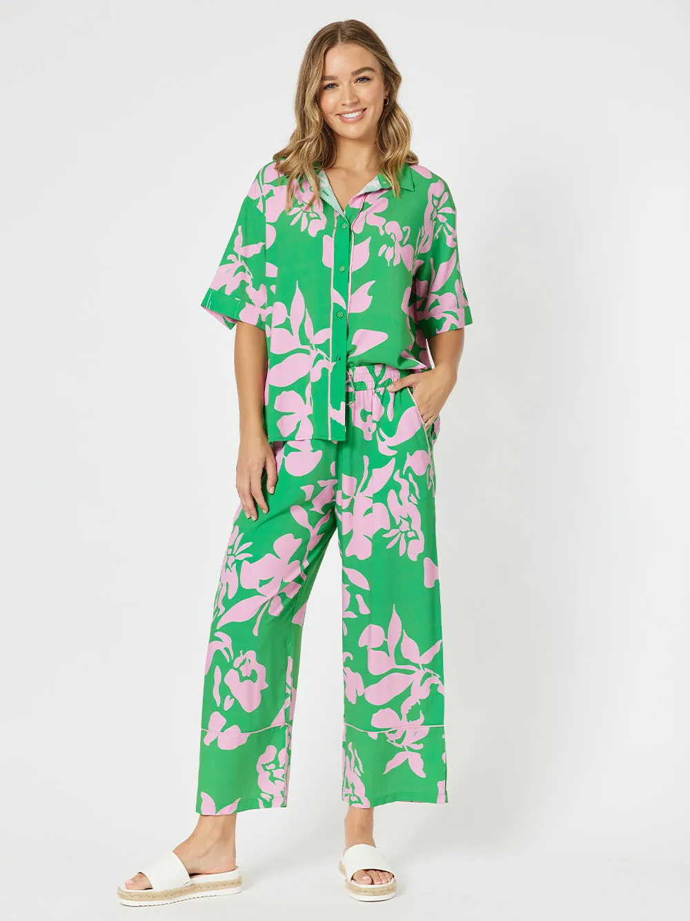 Spring Wide Leg Pant - Emerald