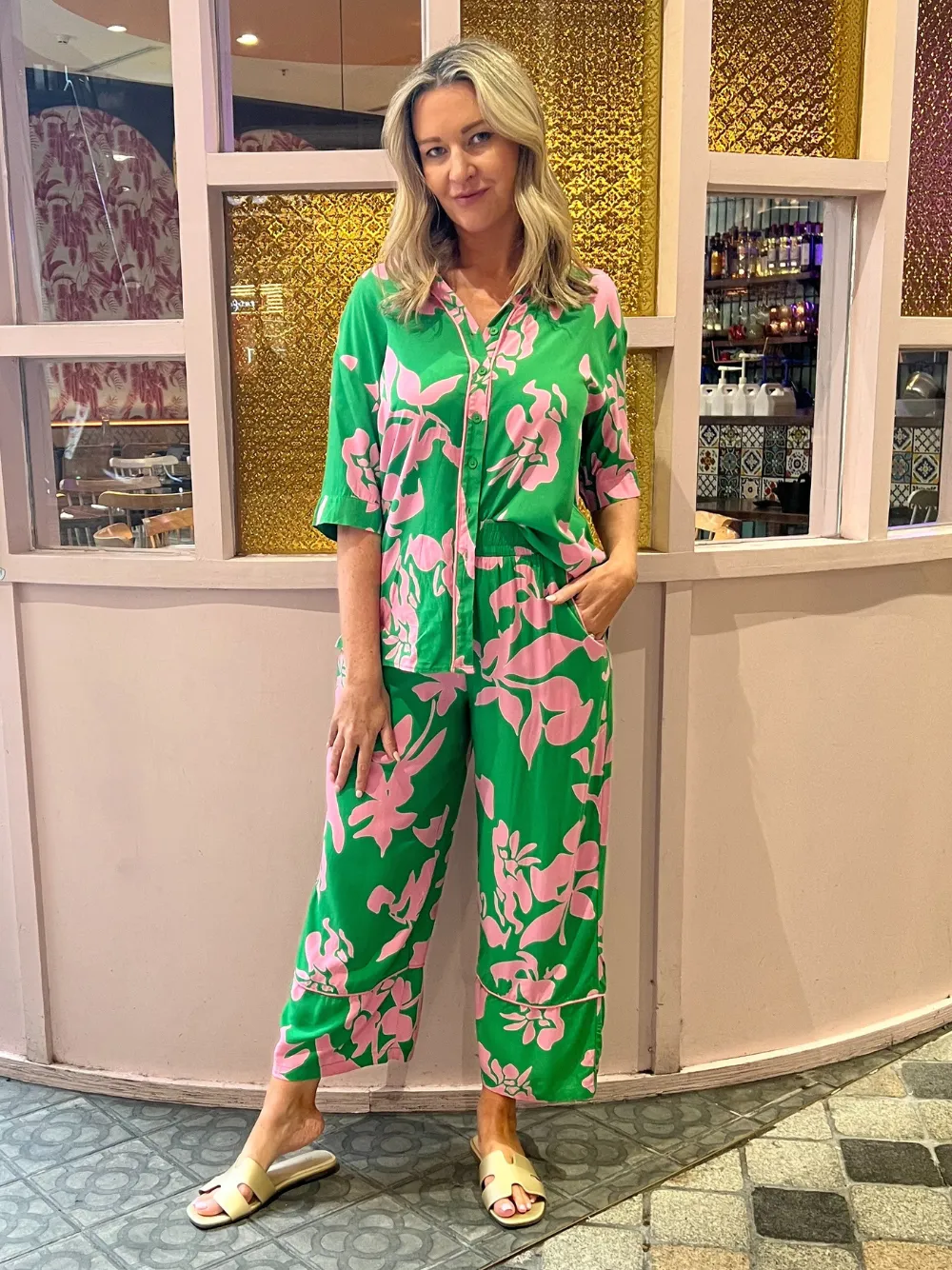 Spring Wide Leg Pant - Emerald