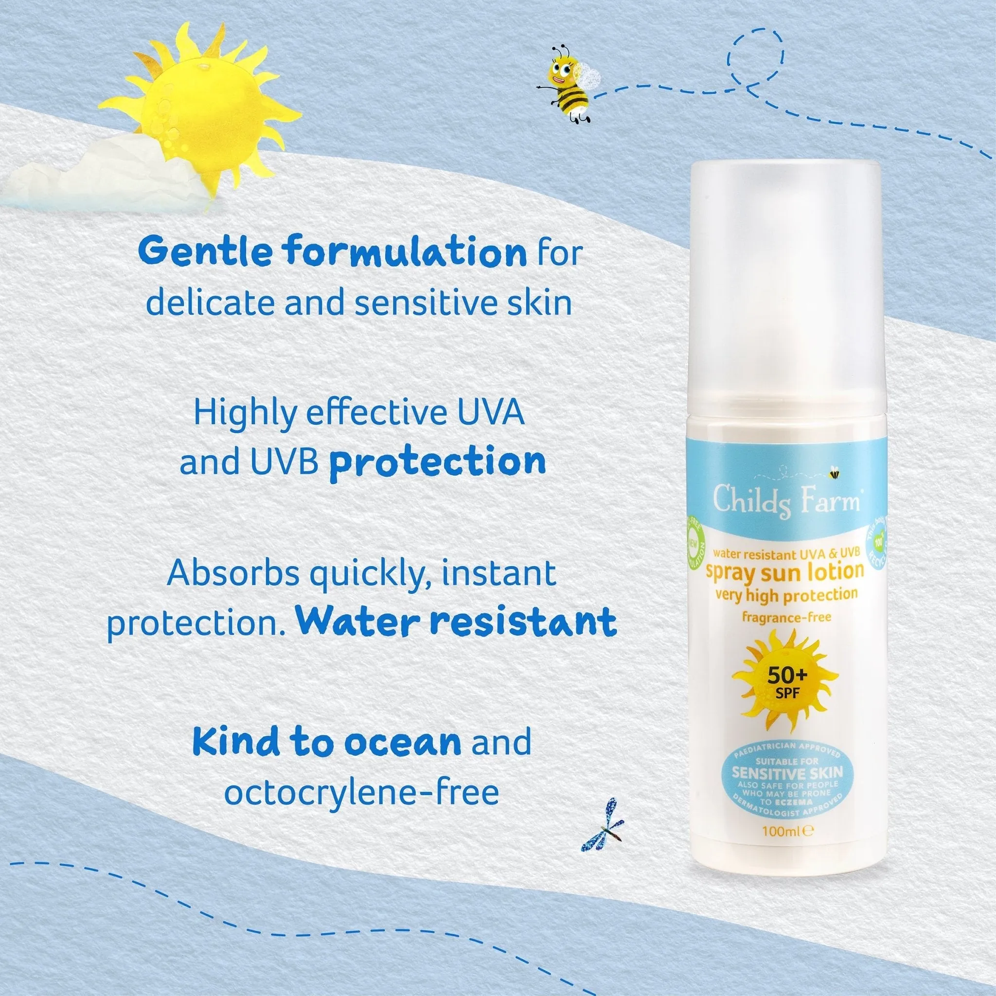 [STAFF] Childs Farm 50  SPF sun lotion spray fragrance-free