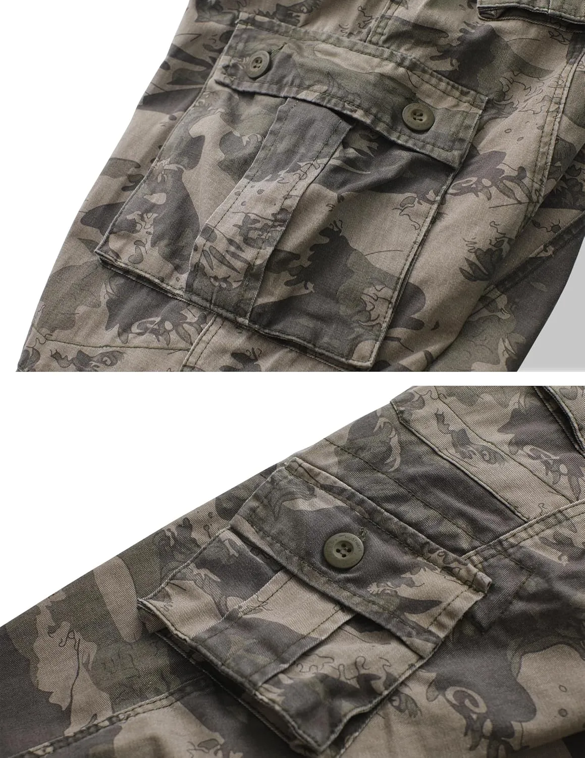 TRGPSG Men's Wild Cargo Pants, Camo Pants Cotton Casual Work Hiking Pants with 8 Pockets