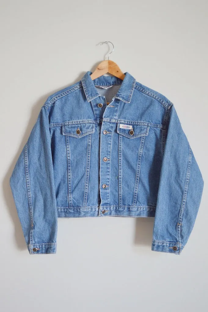 Up-cycled Hand Embroidered Jellyfish Denim Jacket | M