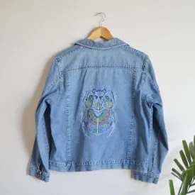 Up-Cycled Ornate Beetle Denim Jacket | M