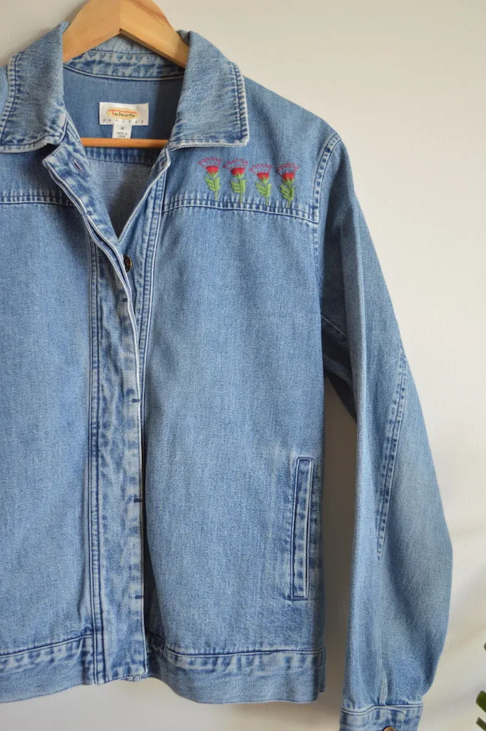 Up-Cycled Ornate Beetle Denim Jacket | M