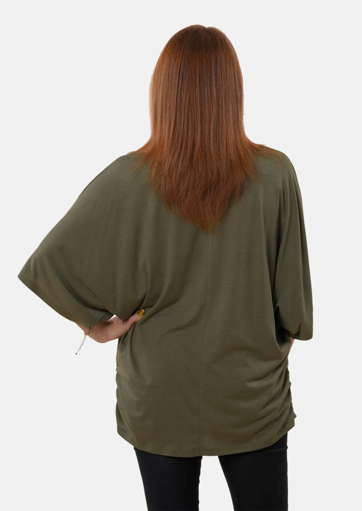 V-Neck Cotton Batwing Top