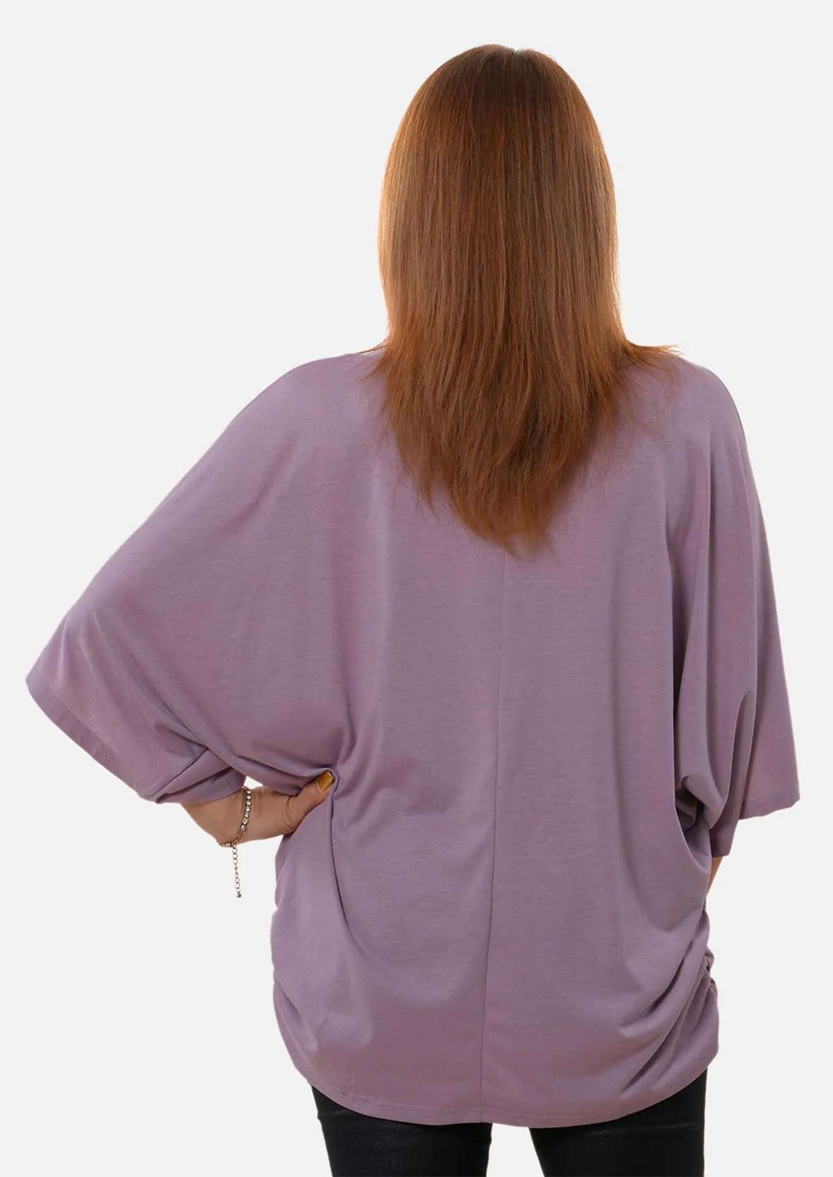 V-Neck Cotton Batwing Top