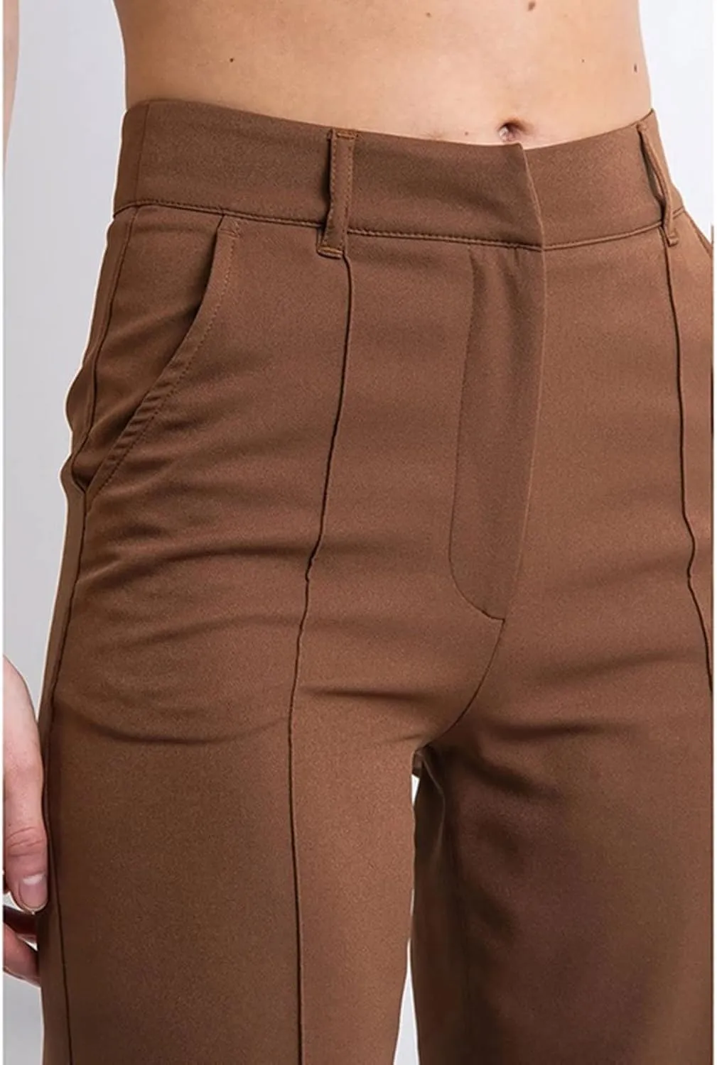 Women's Business Casual Pants Color Pants Fashion Straight-Leg Trousers Slim-Fit with Pockets Flowy Pants