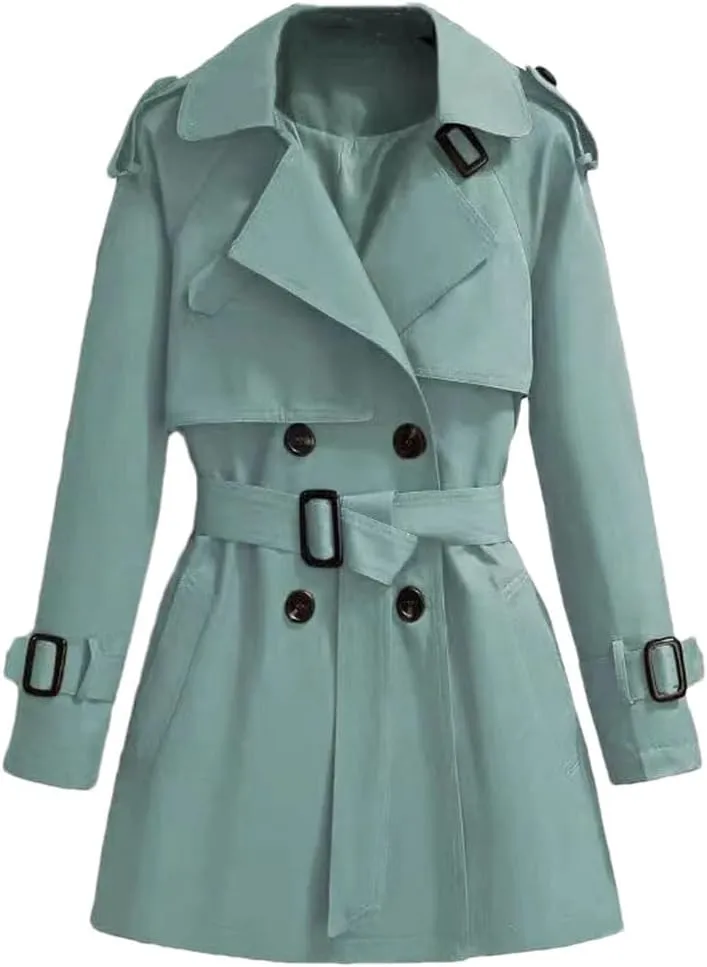 Women's Short Trench Coat Korean Style Lapel Autumn Jackets Coat