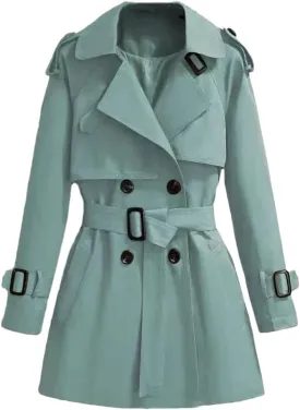 Women's Short Trench Coat Korean Style Lapel Autumn Jackets Coat