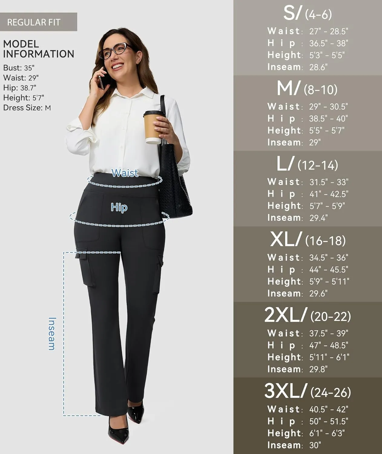 Yoga Flare Leggings for Women High Waisted Yoga Casual Pants Workout Leggings Cargo with 6 Pockets Bootcut Pants