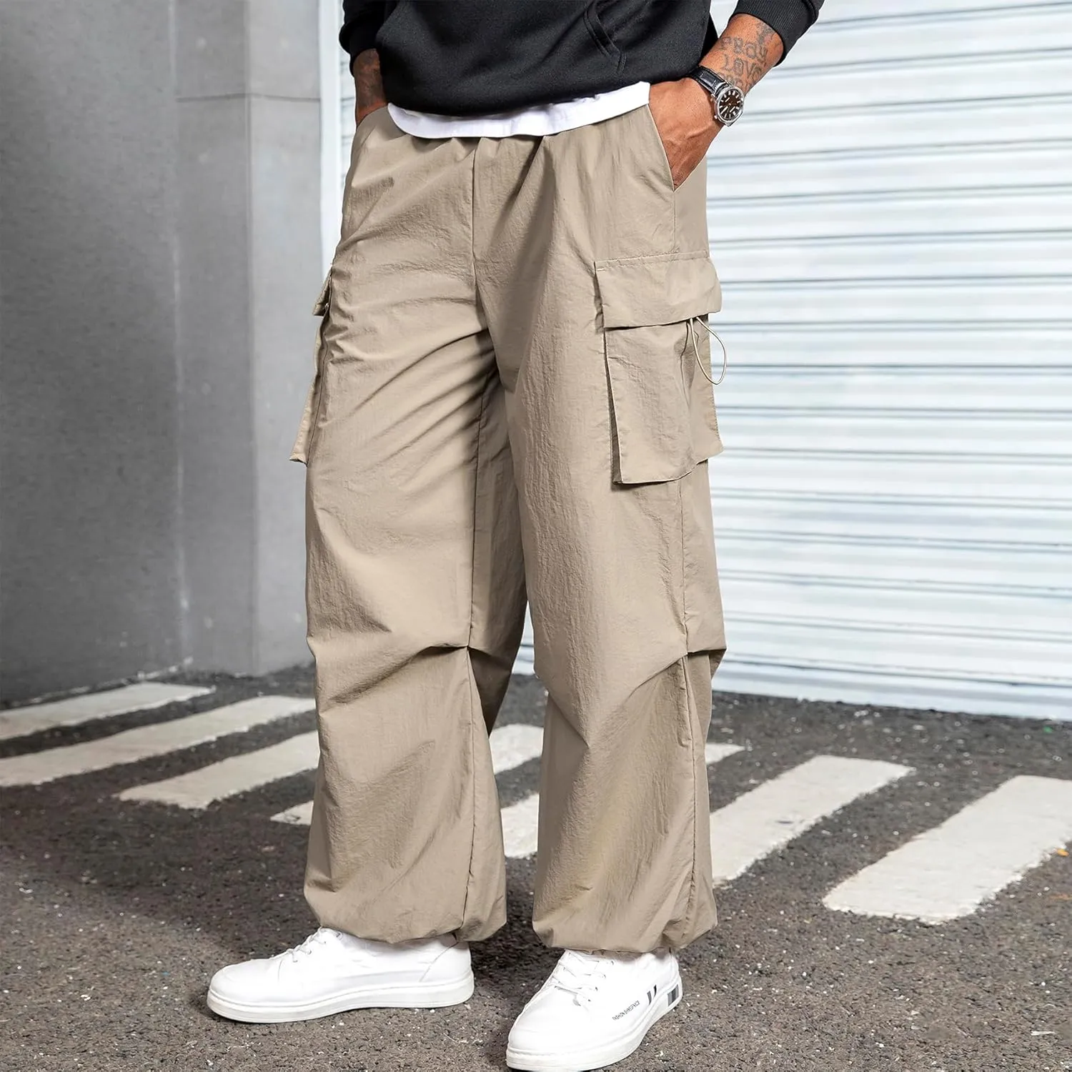 Zando Men's Cargo Pants Baggy Joggers Cargo Pant Oversized Trendy Casual Parachute Pants Mens Waterproof Hiking Pants